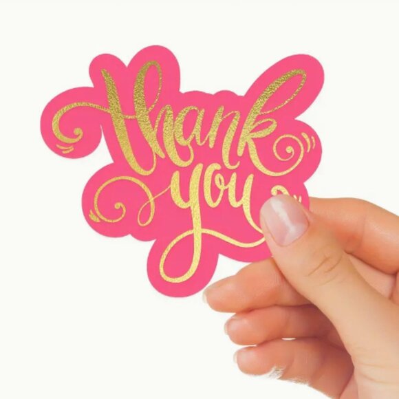 60 Large Pink Double Sides Thank You Cards - Picture 2 of 2